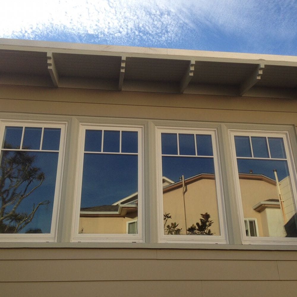 Row of efficient fiberglass windows on a San Francisco home