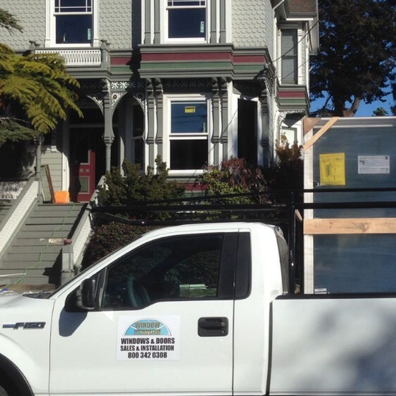 Window Station service truck outside a San Francisco Victorian home