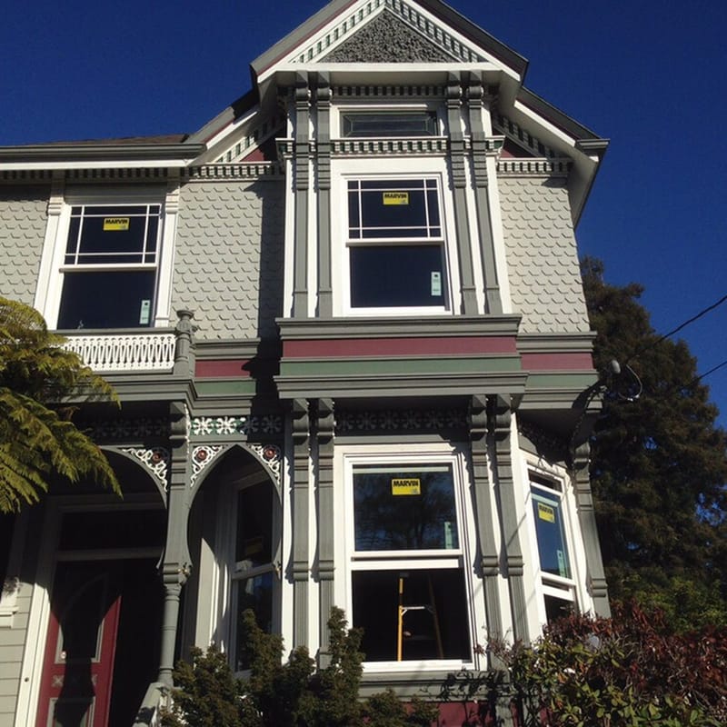 Window replacement on San Francisco Victorian home exterior