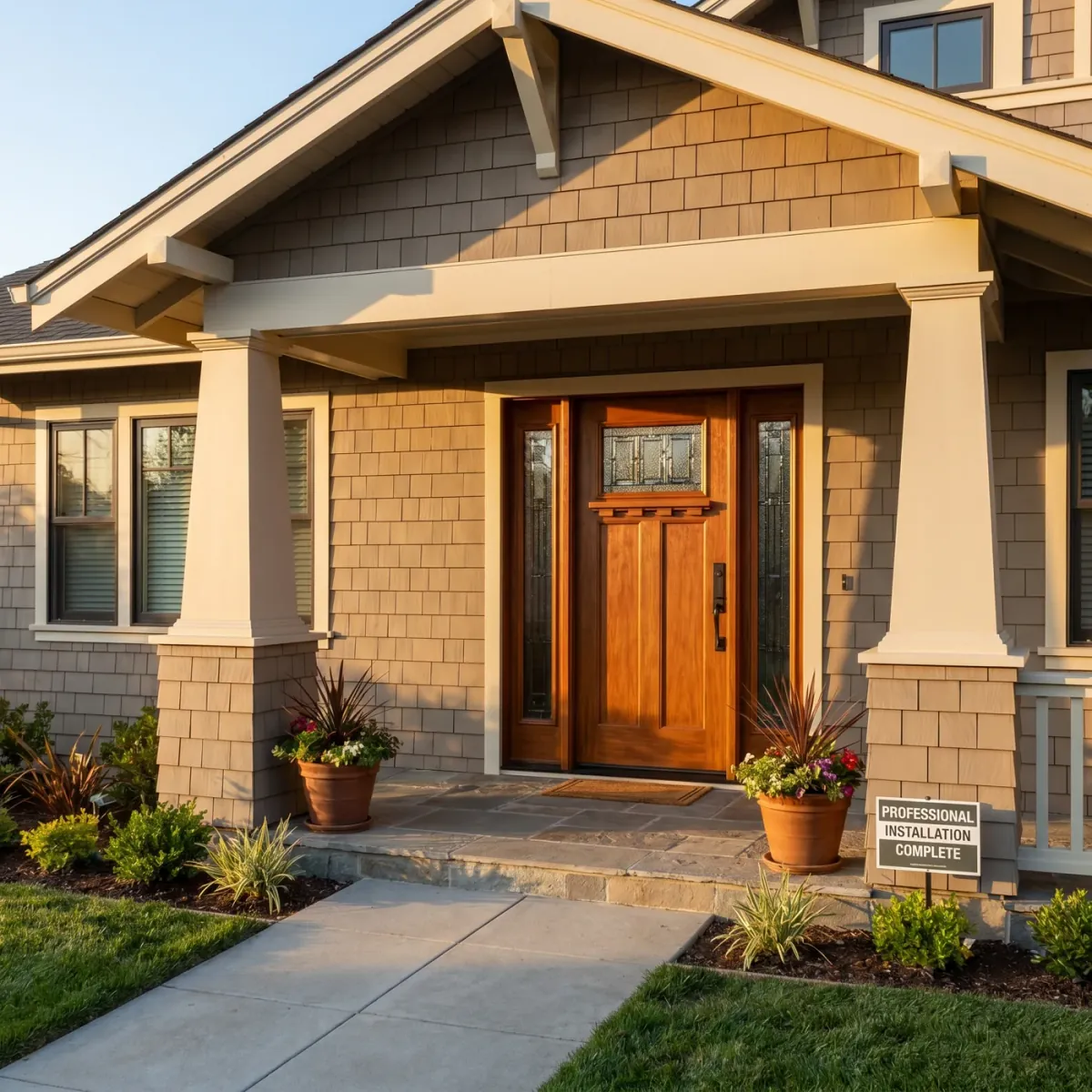 Fiberglass entry door installation San Francisco