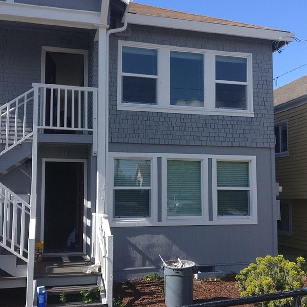 San Francisco shingle-style multi unit building with new windows