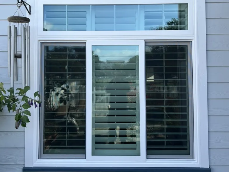 Three-panel sliding window under a full-width transom, Foster City, CA