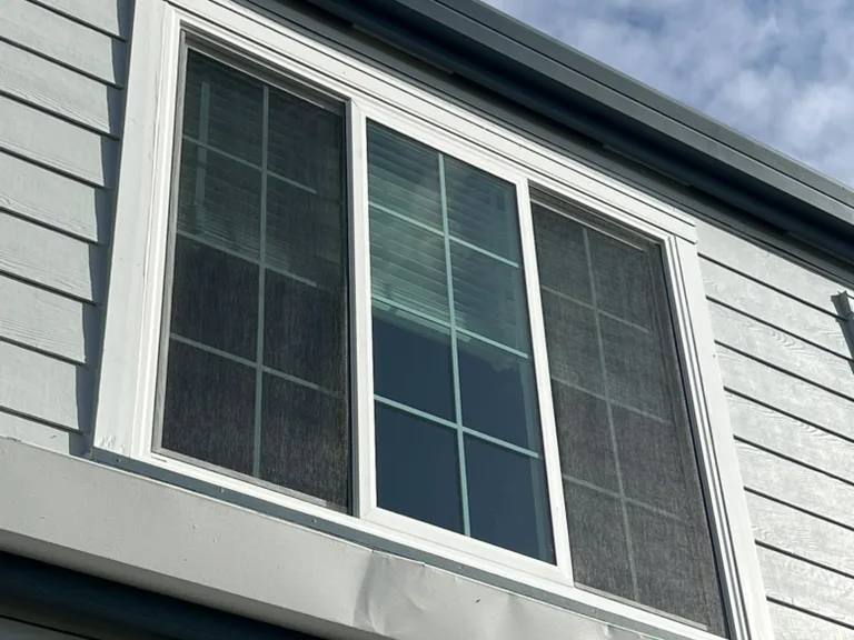 Second-story three-panel slider with colonial grids, Foster City, CA