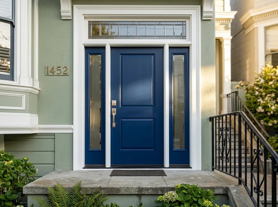 New fiberglass front door installed on a Bay Area home