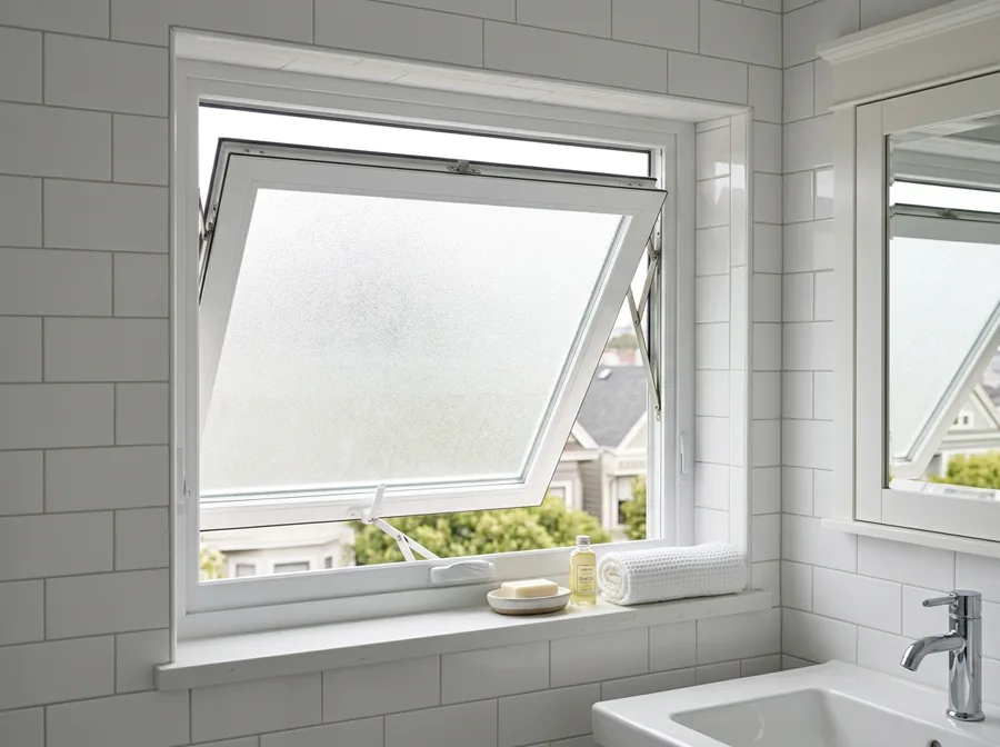 Awning window in San Francisco bathroom