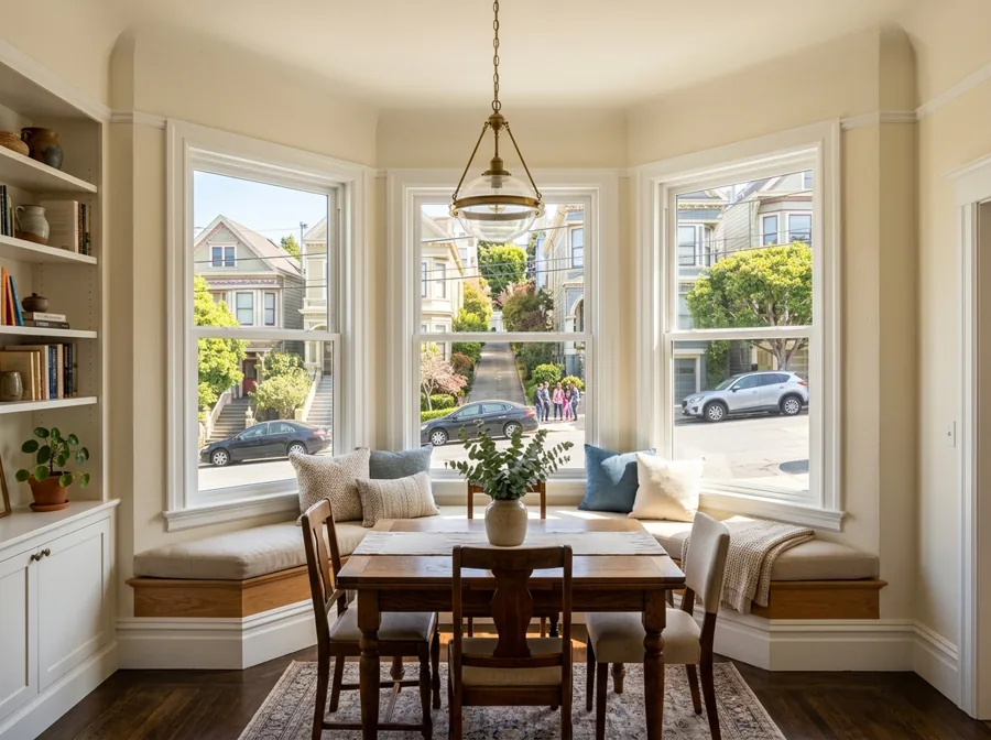 Bay window installed in San Francisco dining area